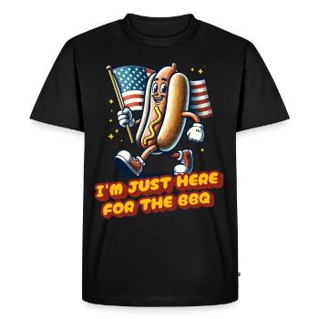 Ici pour le barbecue du 4 juillet Memorial Day Independence - T-shirt Premium bio Homme - noir - Devant - Nico (187cm)