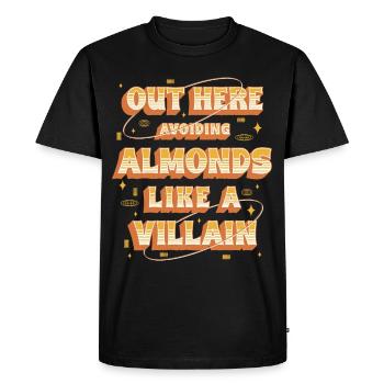 Allergie aux amandes ici Éviter les amandes - T-shirt Premium bio Homme - noir - Devant - Nico (187cm)