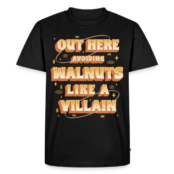 Allergie aux noix ici : éviter les noix - T-shirt Premium bio Homme - noir - Devant - Nico (187cm)