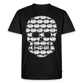 tourne-disque vinyle Skull Disk Jockey - T-shirt Premium bio Homme - noir - Devant - Nico (187cm)