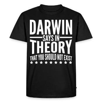 Misanthrope Darwinisme - T-shirt Premium bio Homme - noir - Devant - Nico (187cm)