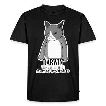 Darwinism Darwin Award Misanthrope Joke - Men's Premium Organic T-Shirt - black - Front - Nico (187cm)