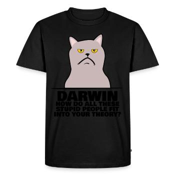 Darwin Award Misanthrope Joke Darwinism - Men's Premium Organic T-Shirt - black - Front - Nico (187cm)