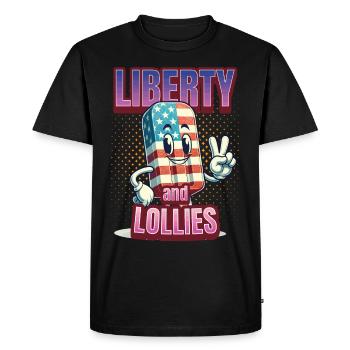 Liberty And Lollies 4th Of July Memorial Day - Men's Premium Organic T-Shirt - black - Front - Nico (187cm)