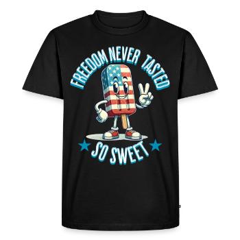 Taste of Freedom 4th of July Ice Cream Design - Men's Premium Organic T-Shirt - black - Front - Nico (187cm)