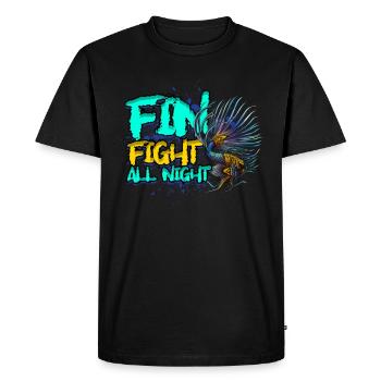 Combat d’ailerons de poisson Betta toute la nuit - T-shirt Premium bio Homme - noir - Devant - Nico (187cm)