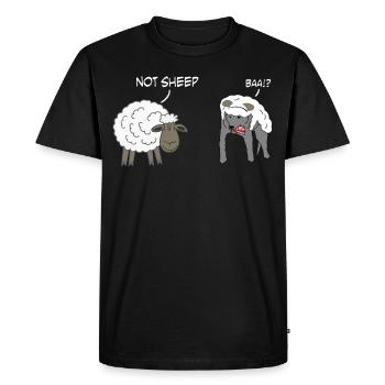Sheep with Dog - Men's Premium Organic T-Shirt - black - Front - Nico (187cm)