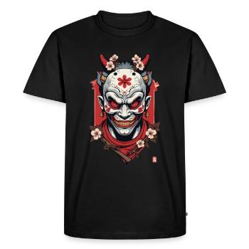 Oni Demon Mask Samurai Japanese Spirit - Men's Premium Organic T-Shirt - black - Front - Nico (187cm)