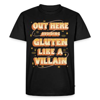 Allergie au gluten Intolérance au gluten - T-shirt Premium bio Homme - noir - Devant - Nico (187cm)