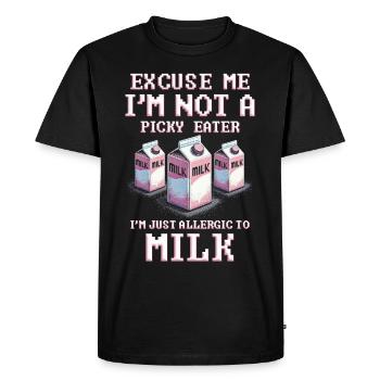 Allergie au lait Je suis juste allergique au lait - T-shirt Premium bio Homme - noir - Devant - Nico (187cm)