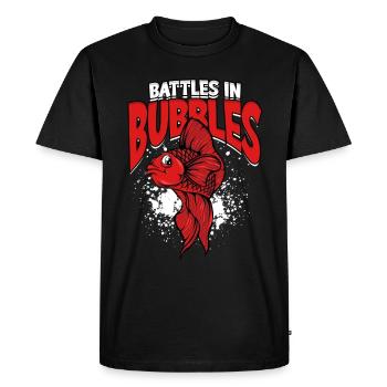 Betta Fish Battles Battles Dans Bulles - T-shirt Premium bio Homme - noir - Devant - Nico (187cm)