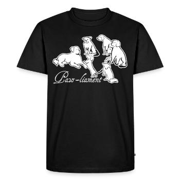 chien chiens blague teckel berger blanc - T-shirt Premium bio Homme - noir - Devant - Nico (187cm)