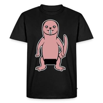Rat taupe nu - T-shirt Premium bio Homme - noir - Devant - Nico (187cm)