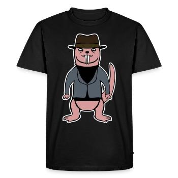 Pas si nu rat-taupe - T-shirt Premium bio Homme - noir - Devant - Nico (187cm)