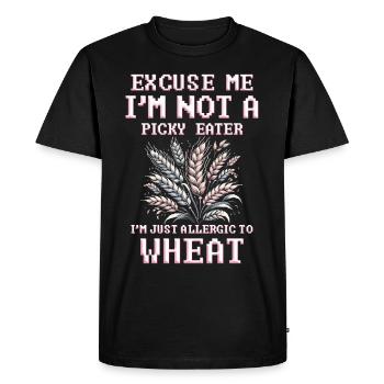 Allergie au blé Je suis juste allergique au blé - T-shirt Premium bio Homme - noir - Devant - Nico (187cm)