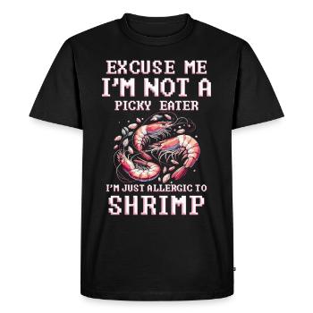 Allergie aux crevettes Je suis juste allergique aux crevettes - T-shirt Premium bio Homme - noir - Devant - Nico (187cm)