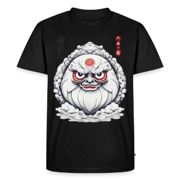 Japanese Daruma Aesthetic Vintage Design - Men's Premium Organic T-Shirt - black - Front - Nico (187cm)