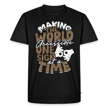 ASL Sign Language Interpreter - Men's Premium Organic T-Shirt - black - Front - Nico (187cm)