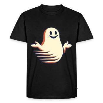 Funny Vintage Ghost Knows Nothing Halloween - Men's Premium Organic T-Shirt - black - Front - Nico (187cm)