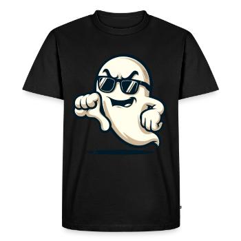 Un fantôme cool donne des pouces vers le bas drôle Halloween - T-shirt Premium bio Homme - noir - Devant - Nico (187cm)