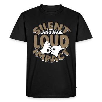 ASL Sign Language Interpreter - Men's Premium Organic T-Shirt - black - Front - Nico (187cm)