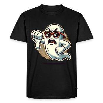 Cool Ghost donne des pouces vers le bas Fantôme d’Halloween - T-shirt Premium bio Homme - noir - Devant - Nico (187cm)