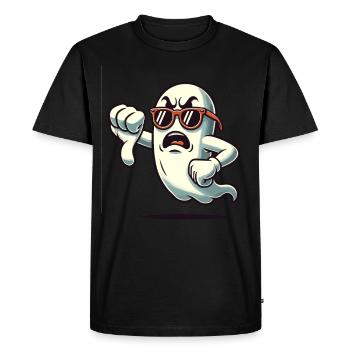 Un fantôme cool donne des pouces vers le bas drôle Halloween - T-shirt Premium bio Homme - noir - Devant - Nico (187cm)