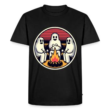 Ghosts at the campfire campsite Lustige - Men's Premium Organic T-Shirt - black - Front - Nico (187cm)