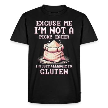 Allergie au gluten Intolérance au gluten - T-shirt Premium bio Homme - noir - Devant - Nico (187cm)