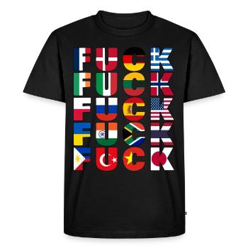 Misanthrope Mots Malédiction - T-shirt Premium bio Homme - noir - Devant - Nico (187cm)