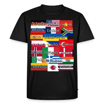 Misanthrope Mots de malédiction - T-shirt Premium bio Homme - noir - Devant - Nico (187cm)