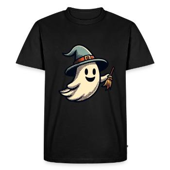 Funny Witch Ghost Witch Broom Halloween Party - Men's Premium Organic T-Shirt - black - Front - Nico (187cm)