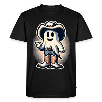 Drôle Cowboy Chasseur de fantômes Halloween Fantôme - T-shirt Premium bio Homme - noir - Devant - Nico (187cm)