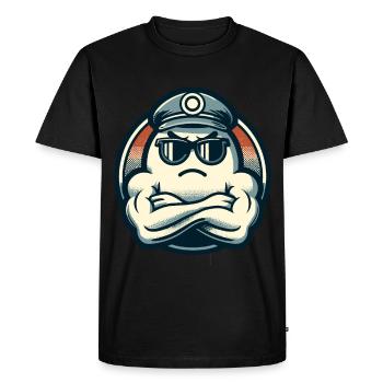 Cool Ghost Muscular Bodybuilder Funny Halloween - Men's Premium Organic T-Shirt - black - Front - Nico (187cm)