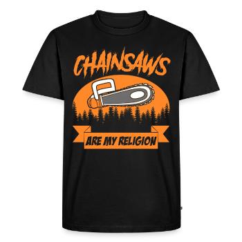 Chainsaw Fire Wood Chain Saw Chainsaws - Men's Premium Organic T-Shirt - black - Front - Nico (187cm)