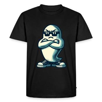 Cool fantôme Vintage Style artistique Drôle Halloween - T-shirt Premium bio Homme - noir - Devant - Nico (187cm)
