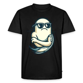 Cool Ghost Vintage Art Style Funny Halloween - Men's Premium Organic T-Shirt - black - Front - Nico (187cm)