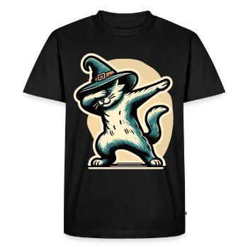 Dabbing Sorcières Chat Dabbing Chat Chat Animaux de compagnie Halloween - T-shirt Premium bio Homme - noir - Devant - Nico (187cm)