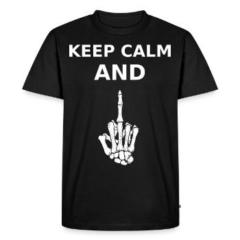 Gardez votre calme et faites un doigt d’honneur - T-shirt Premium bio Homme - noir - Devant - Nico (187cm)