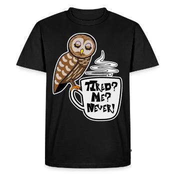 Hibou fatigué Dormir Lit Sieste Dormir - T-shirt Premium bio Homme - noir - Devant - Nico (187cm)