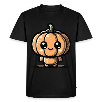 Kawaii Pumpkin Cute Halloween Pumpkin - Men's Premium Organic T-Shirt - black - Front - Nico (187cm)