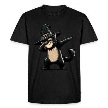 Dabbing Witches Cat Funny Cat Lover - Men's Premium Organic T-Shirt - black - Front - Nico (187cm)