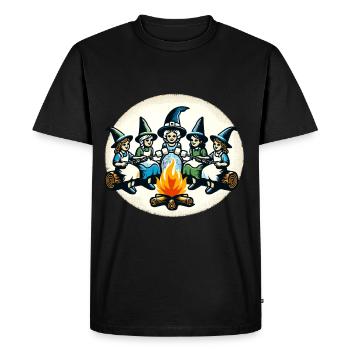 Camping Campfire Vintage Witches Design - Men's Premium Organic T-Shirt - black - Front - Nico (187cm)