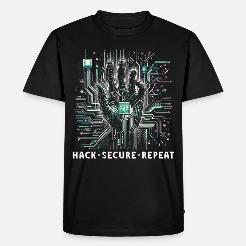 Penetrationstester Hack Secure Repeat - Männer Premium Bio T-Shirt - Schwarz