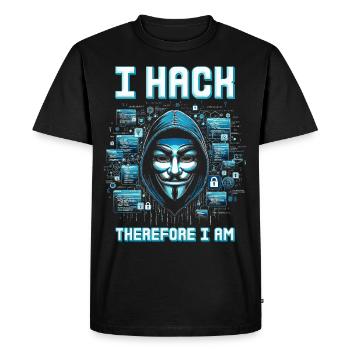 Penetrationstester I hack, therefore I am - Men's Premium Organic T-Shirt - black - Front - Nico (187cm)