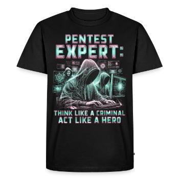 Penetrationstester Penetration Tester - Men's Premium Organic T-Shirt - black - Front - Nico (187cm)
