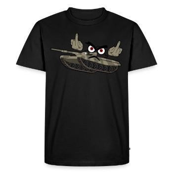 Middle Finger Tank Driver Combat Tank - Men's Premium Organic T-Shirt - black - Front - Nico (187cm)