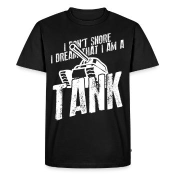 Snoring like a Combat Tank Tank Driver - Men's Premium Organic T-Shirt - black - Front - Nico (187cm)