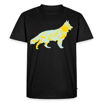 White Shepherd Dog Mountains Outdoor - Men's Premium Organic T-Shirt - black - Front - Nico (187cm)