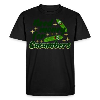 Cucumber Cucumbers Pickles - Men's Premium Organic T-Shirt - black - Front - Nico (187cm)
